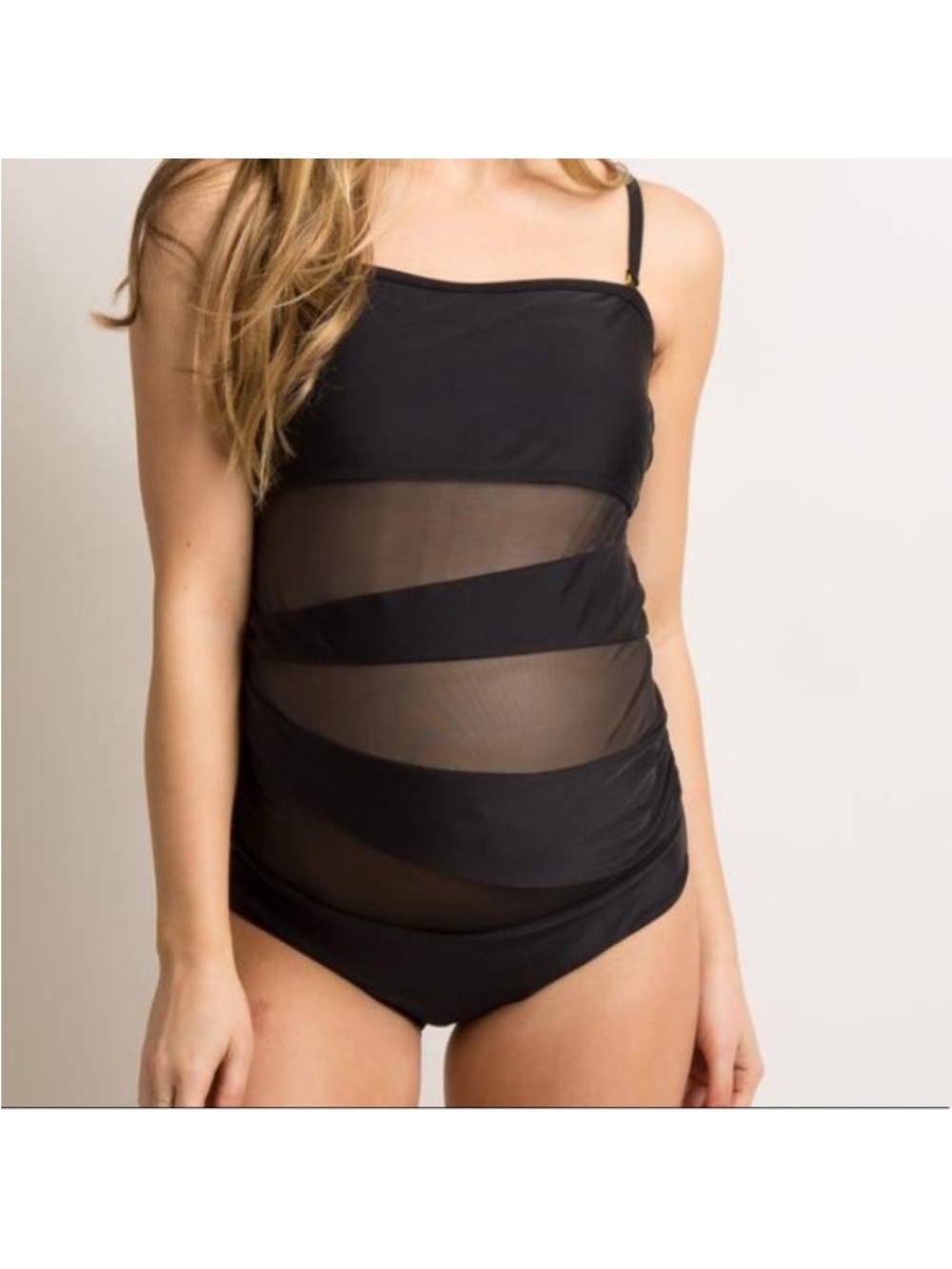 Pink Blush Mesh One Piece Swimsuit Bathing Suit Maternity
